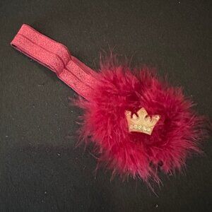 Burgundy Feather Headband
